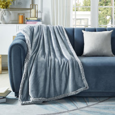 Zakary Flannel Reversible Heathered Sherpa Throw Blanket product image
