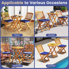 3-Piece Folding Acacia Wood Patio Bistro Set product image