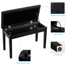Padded PU Leather Duet Piano Bench product image