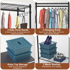 2-Tier Clothing Rack with Cover product image