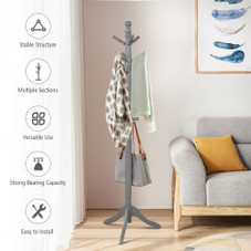 Height-Adjustable Entryway Coat Stand with 9 Hooks product image