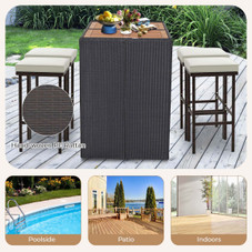 Outdoor Wicker Bar Stools with Removable Cushions (Set of 2) product image