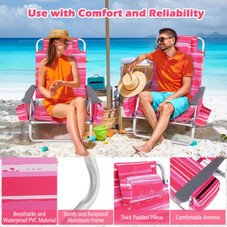 5-Position Outdoor Folding Backpack Beach Reclining Chair with Pillow (4-Pack) product image