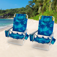 5-Position Outdoor Folding Backpack Beach Reclining Chair with Pillow (4-Pack) product image