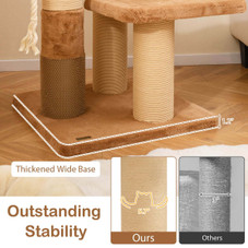 65" Indoor Cat Tree with Self-Groomer, Padded Perch and  Removable Cat Bed product image