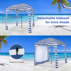 6x6 ft Foldable Beach Cabana Tent with Detachable Sidewall product image
