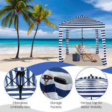 6x6 ft Foldable Beach Cabana Tent with Detachable Sidewall product image