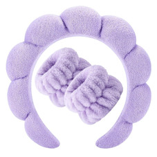 Non-Slip Bubble Spa Headband with Wristbands (3-Pack) product image