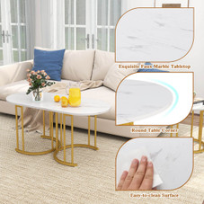 3-Piece Nesting Coffee Table Set with Faux Marble Tabletop  product image