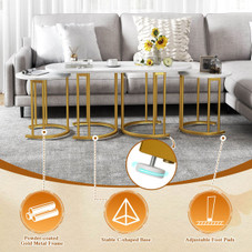 3-Piece Nesting Coffee Table Set with Faux Marble Tabletop  product image