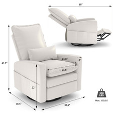 Faux Leather Swivel Rocking Recliner Chair with Side Pocket product image