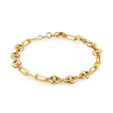 18K Gold Plated Mariner and Paperclip Link Bracelet or Anklet product image