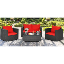 4-Piece Rattan Outdoor Furniture Set with Coffee Table product image