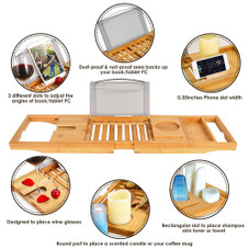 Expandable Bamboo Bathtub Caddy Tray product image