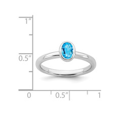 Blue Topaz Stacking Ring 2/5 Carat in Sterling Silver product image