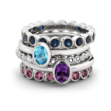 Blue Topaz Stacking Ring 2/5 Carat in Sterling Silver product image