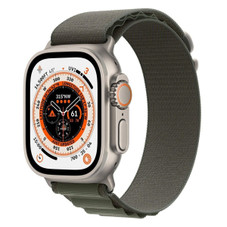 Apple Watch Ultra (2022)(GPS+LTE) - 49MM Titanium Case - Green Alpine Loop Large - Natural Titanium (MQEX3LL/A) - Po product image
