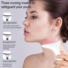 3 in1 Beauty Massager for Face and Neck, Vibrating Facial Massager with Heat, Vibration and LED for Skin Improve product image