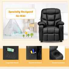 PU Leather Kids Recliner Chair with Cup Holders product image