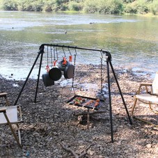 Hanging Campfire Cooking Stand with Hooks product image