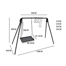 Hanging Campfire Cooking Stand with Hooks product image