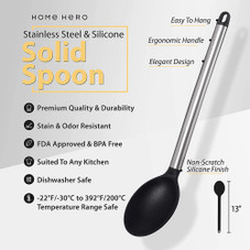 HomeHero® 4-Piece Nonstick Silicone Kitchen Utensils with Stainless Steel Handles product image