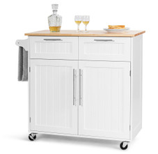 Wood Top Rolling Kitchen Island product image