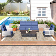 4-Piece Aluminum Patio Furniture Set with Coffee Table product image