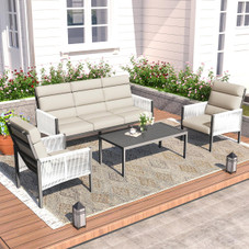 4-Piece Aluminum Patio Furniture Set with Coffee Table product image