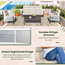 4-Piece Aluminum Patio Furniture Set with Coffee Table product image