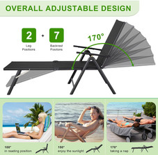 Outdoor Adjustable Chaise Lounge Chair (1- or 2-Pack) product image