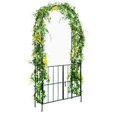7.5 ft Patio Archway Garden Trellis with Gate  product image