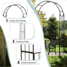 7.5 ft Patio Archway Garden Trellis with Gate  product image