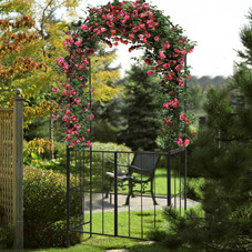 7.5 ft Patio Archway Garden Trellis with Gate  product image