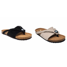 Gaahuu Women's Leather Braided Slide Sandals product image