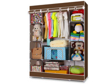 Wardrobe with Customizable Shelves & Removable Cover product image
