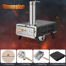 Portable Outdoor Pizza Oven with 12-Inch Round Rotatable Pizza Stone product image