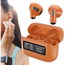 Wireless Earbuds Earphone , Retro ENC Noise Reduction Stereo Sound 5.2 with LED Power Display, For Sports Game (Orange) product image Wireless Earbuds Earphone , Retro ENC Noise Reduction Stereo Sound 5.2 with LED Power Display, For Sports Game (Orange) product image