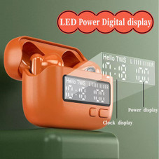 Wireless Earbuds Earphone , Retro ENC Noise Reduction Stereo Sound 5.2 with LED Power Display, For Sports Game (Orange) product image Wireless Earbuds Earphone , Retro ENC Noise Reduction Stereo Sound 5.2 with LED Power Display, For Sports Game (Orange) product image