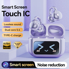 Ai Smart Bluetooth Translator Headphone, 144 Languages Translator Touch Control Wireless Earbuds With Noise Cancelling Color Purple product image