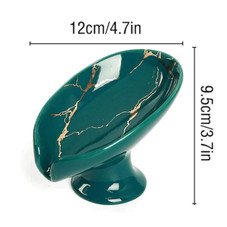  Leaf-Shaped Self-Draining Ceramic Soap Holder product image