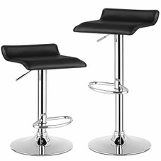 Adjustable Swivel Bar Stool with Thick Padding and PU Leather (Set of 2)  product image
