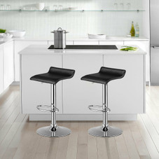 Adjustable Swivel Bar Stool with Thick Padding and PU Leather (Set of 2)  product image