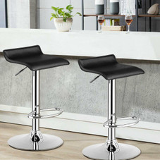 Adjustable Swivel Bar Stool with Thick Padding and PU Leather (Set of 2)  product image