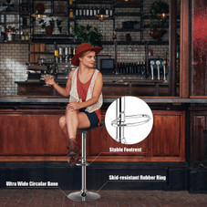 Adjustable Swivel Bar Stool with Thick Padding and PU Leather (Set of 2)  product image