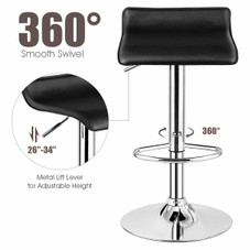 Adjustable Swivel Bar Stool with Thick Padding and PU Leather (Set of 2)  product image