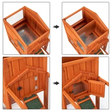 61" Wooden Coop/Hutch with Ladder and Tray product image