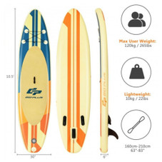 Yellow and Orange 10.5- or 11-Foot Inflatable Stand-up Paddle Board product image