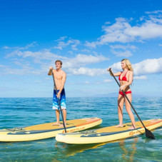 Yellow and Orange 10.5- or 11-Foot Inflatable Stand-up Paddle Board product image