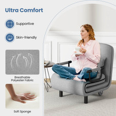 Convertible Foldout Reclining Arm Chair with Wheels product image
